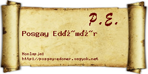 Posgay Edömér névjegykártya